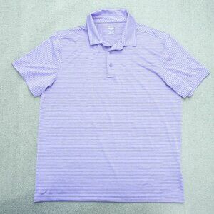 Member's Mark Men's Purple Striped Short Sleeve Polyester Polo Shirt Size Large